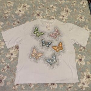 Butterfly Rhinestone Top